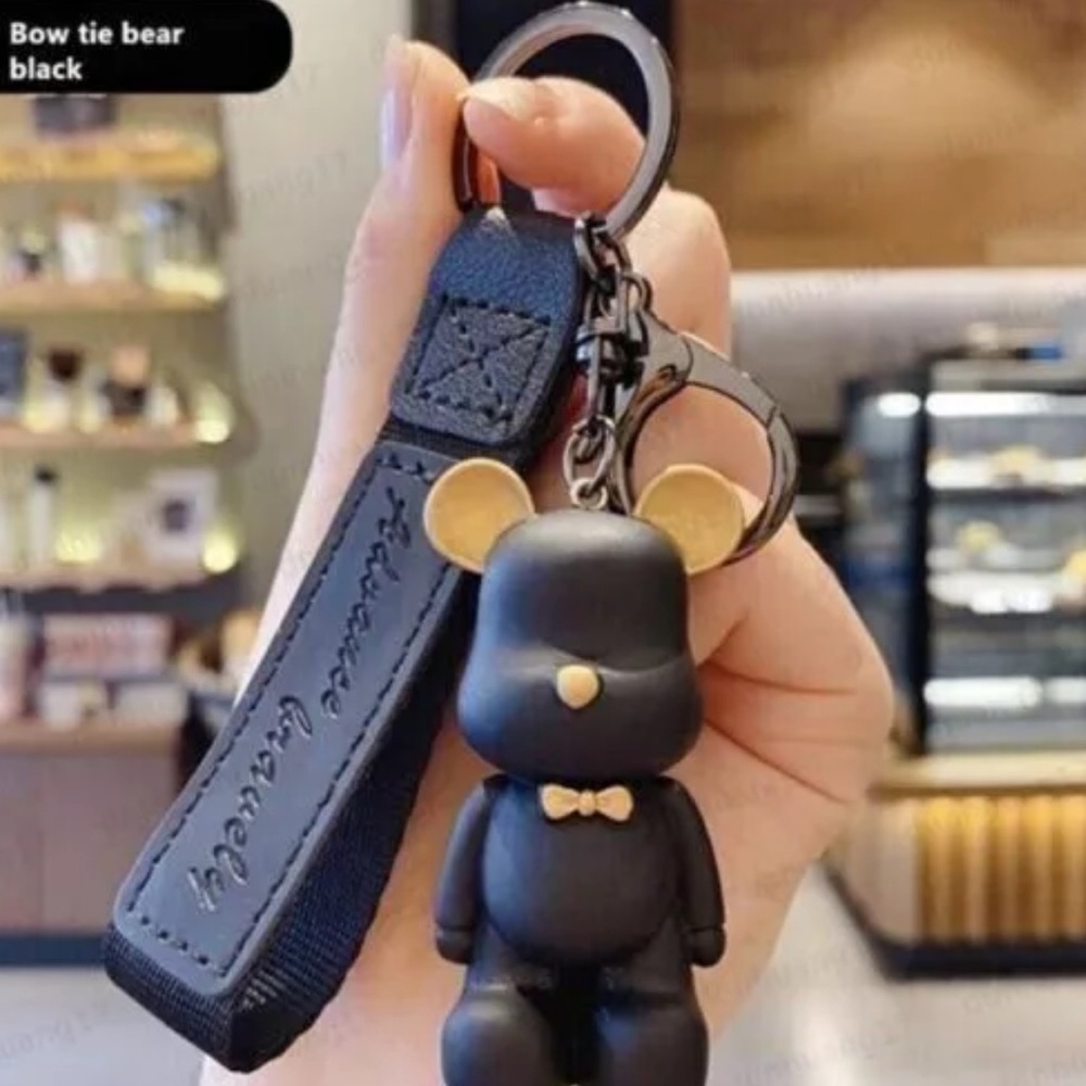 Black Teddy Bear Keychain